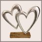 Preview: Doppelherz auf Holzsockel