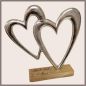 Preview: Doppelherz auf Holzsockel