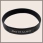 Preview: Schwarzes Silikonarmband mit Gravur