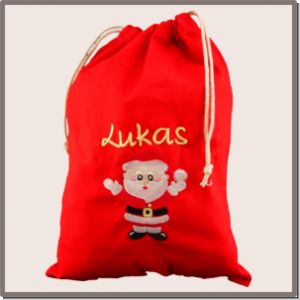 Nikolaussack bestickt - rot