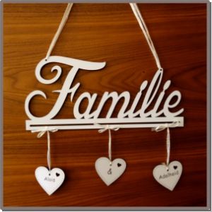 Türschild Schriftzug "Familie"