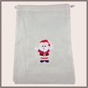 Nikolaussack bestickt - natur