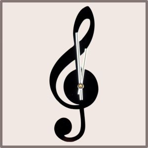 Notenschlüssel Uhr aus Acryl